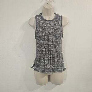 PILCRO & THE LETTERPRESS High Neck Ribbed Knit Tank Gray Size S